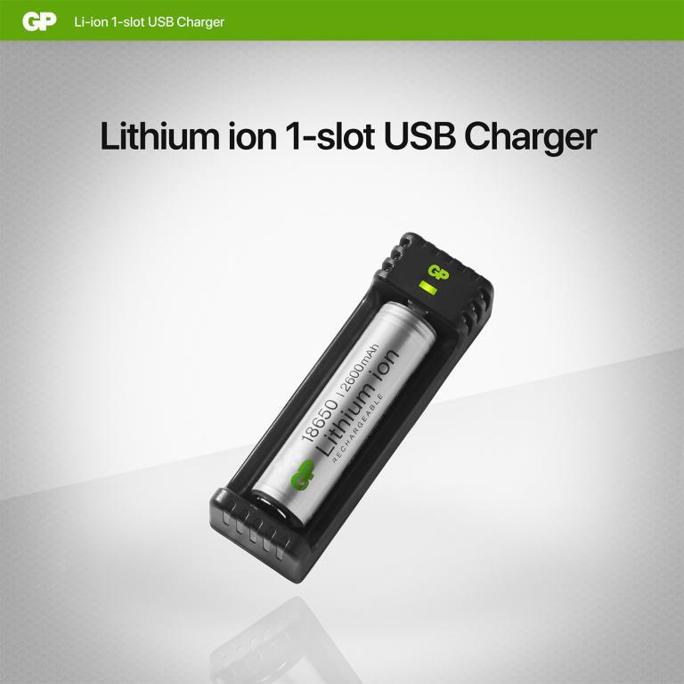 GP 5V Li-ion Single Bay Charger - Including 1 x GP18650