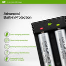 GP 5V Li-ion Dual Bay Charger - Including 2 x GP18650