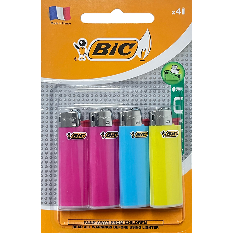 BIC Mini Lighters Pack 0f 4 JS003M/4