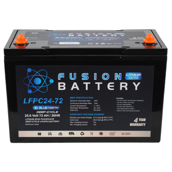 Fusion Lithium EV 24V Deep Cycle Marine Battery LFPC24-72