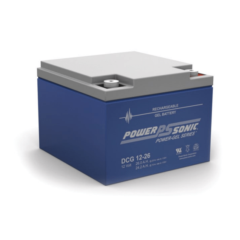 Power-Sonic Deep Cycle Gel (DCG) Battery DCG12 volt 26 ah Gel Term B DCG1226