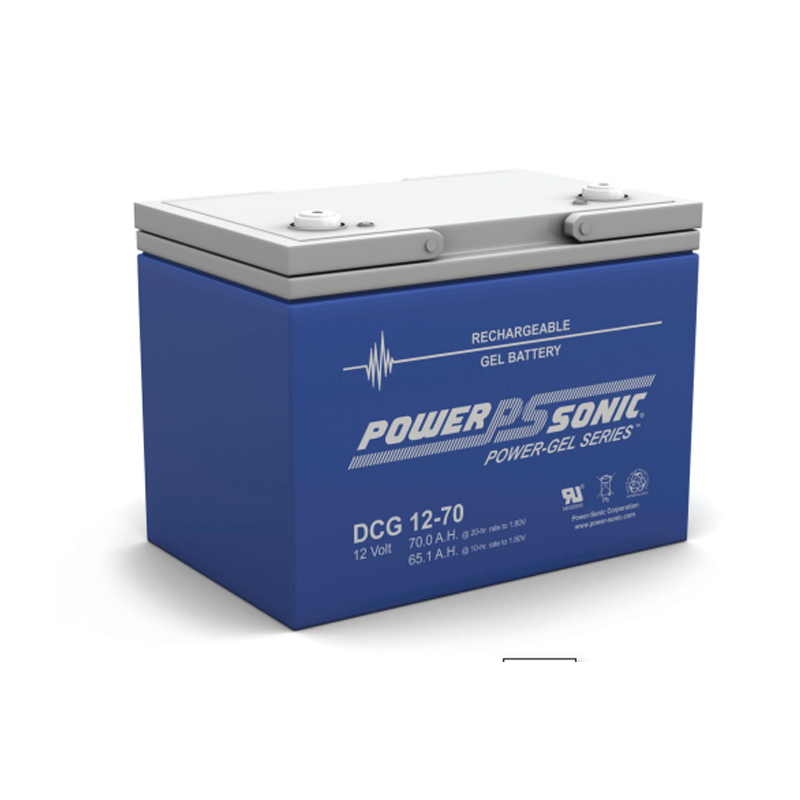 Power-Sonic Deep Cycle Gel (DCG) Battery DCG12 volt 70 ah Gel T-6 DCG1270