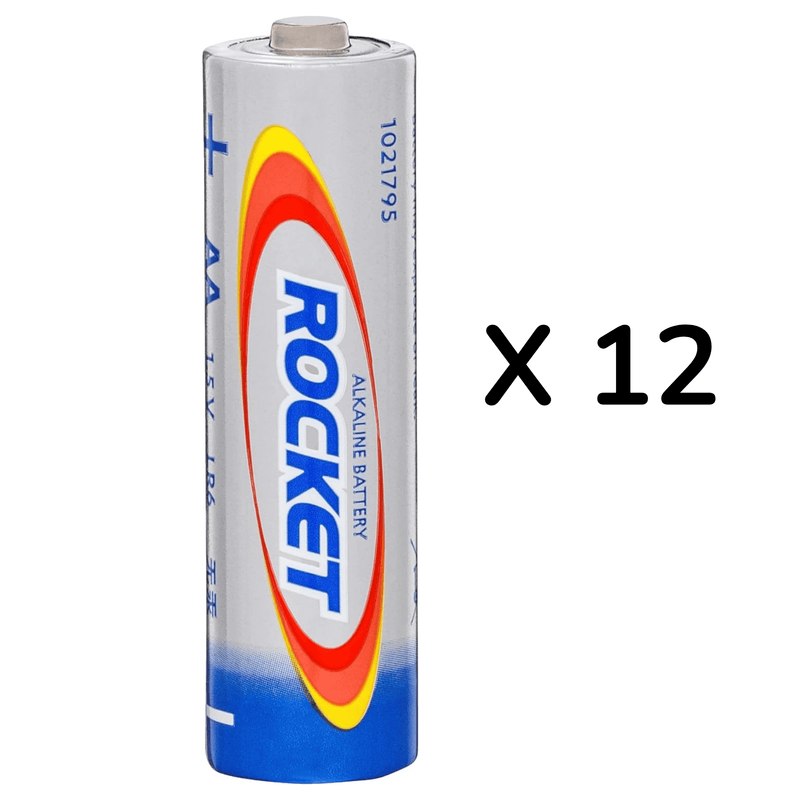 Rocket AA Alkaline Batteries, Pack of 12