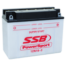 SSB Powersport Flooded Motorcycle Battery 12N18-3