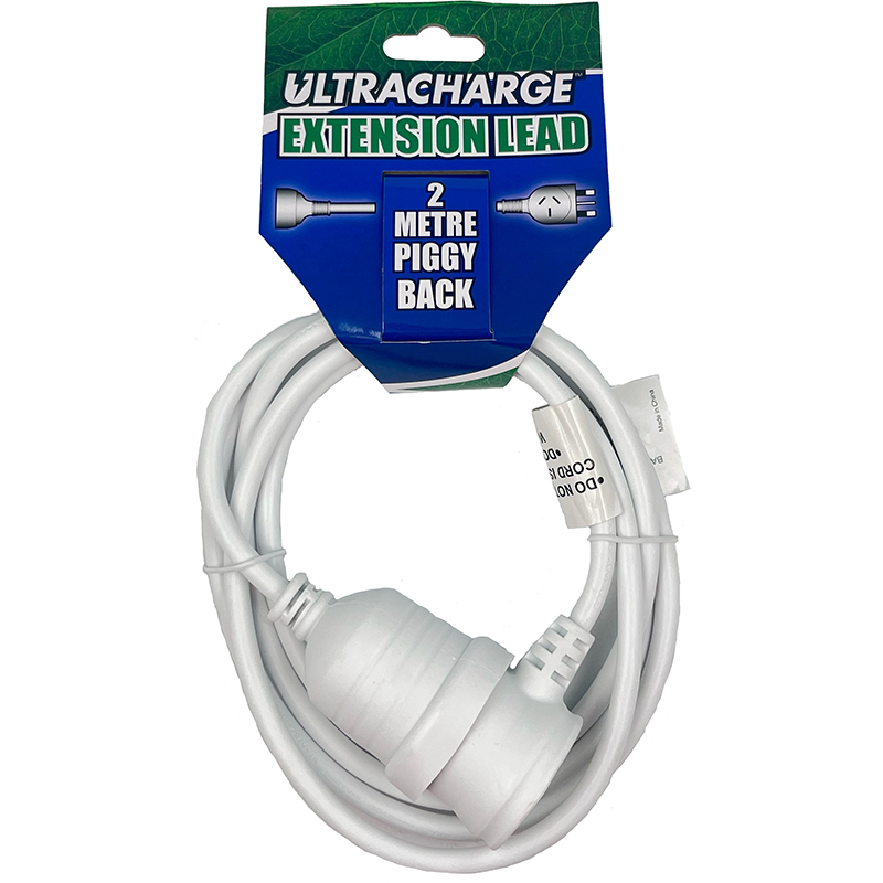 Ultracharge 2m Extension Lead With Piggy Back Plug UR240/2P
