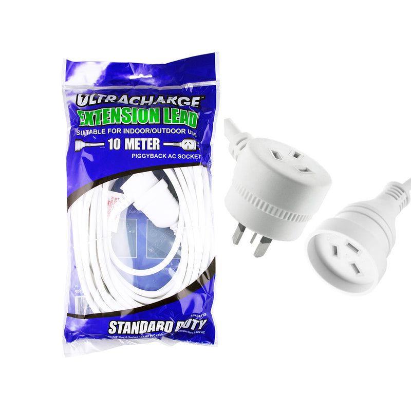 Ultracharge 10m Extension Lead With Piggy Back Plug UR240/10P