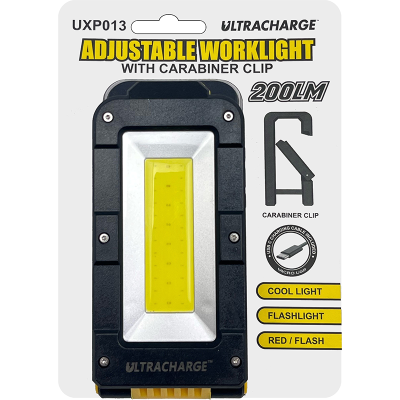 Ultracharge Adjustable Worklight With Carabiner Clip UXP013