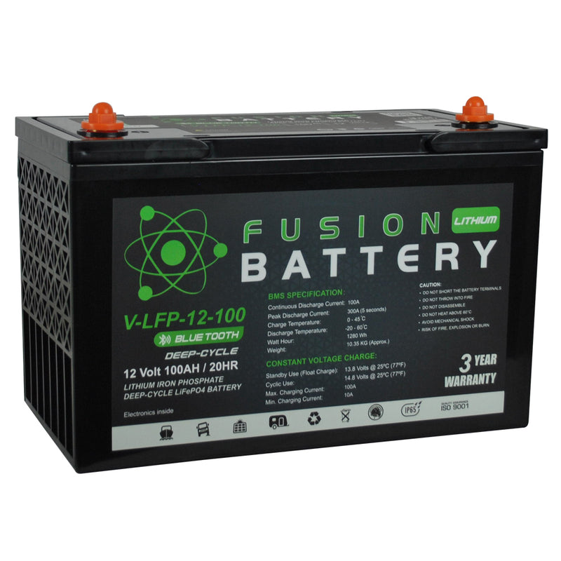 Fusion Lithium 12V Deep Cycle Battery V-LFP-12-100 - Battery Specialists