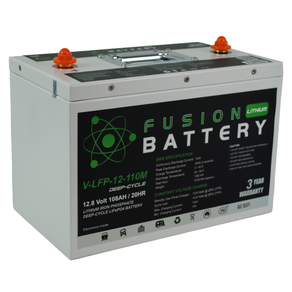 Fusion Lithium 12V Deep Cycle Battery V-LFP-12-110M