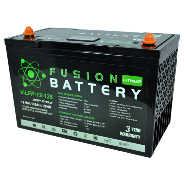 Fusion Lithium 12V Deep Cycle Battery V-LFP-12-135