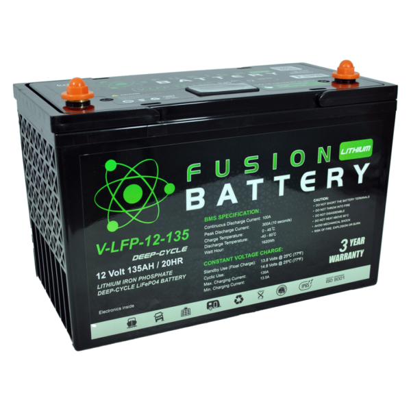 Fusion Lithium 12V Deep Cycle Battery V-LFP-12-135