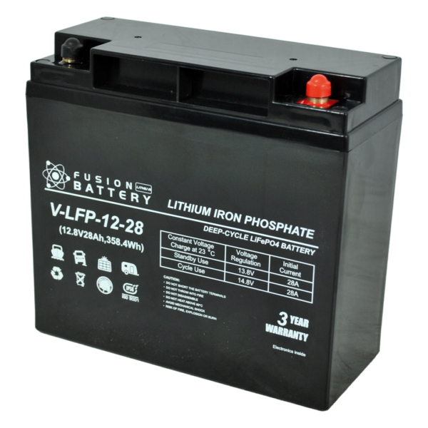 Fusion Lithium 12V Deep Cycle Battery V-LFP-12-28