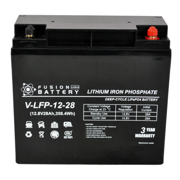 Fusion Lithium 12V Deep Cycle Battery V-LFP-12-28