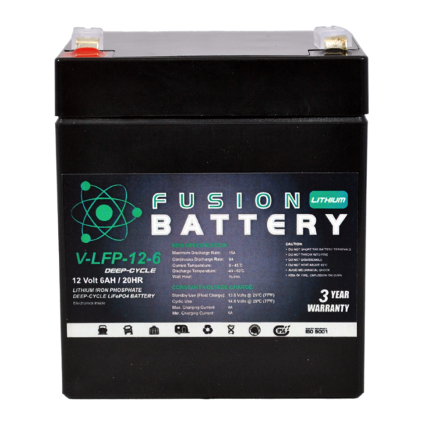 Fusion Lithium 12V Deep Cycle Battery V-LFP-12-6