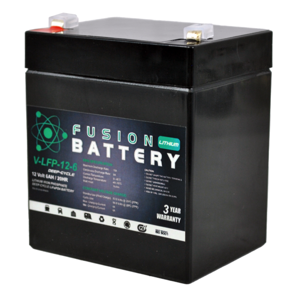 Fusion Lithium 12V Deep Cycle Battery V-LFP-12-6