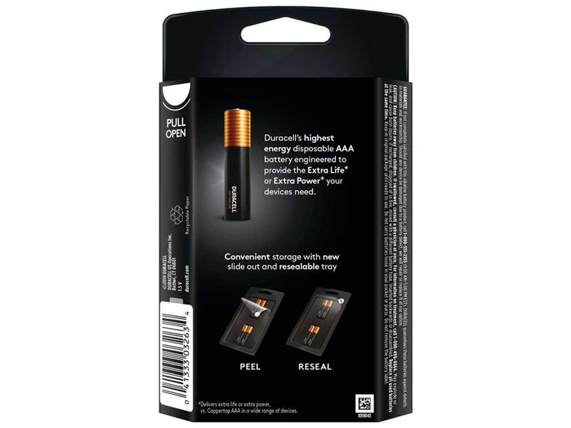 Duracell Optimum AAA 1.5V Alkaline Batteries Pack of 4 Batteries