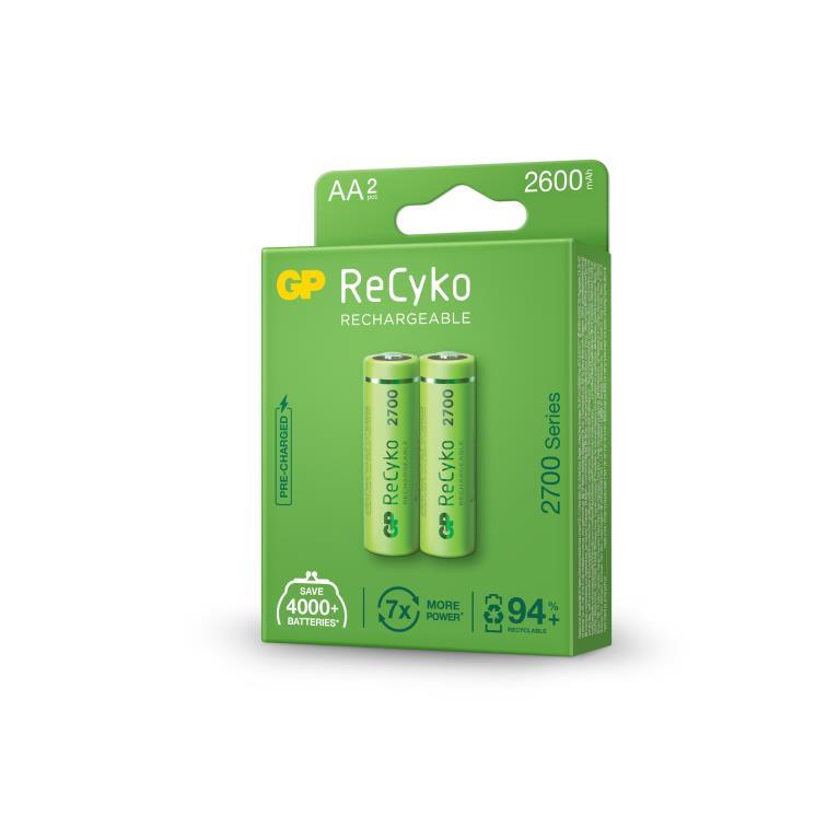 GP ReCyko 1.2V 2600mAh NiMH AA Battery - Card of 2