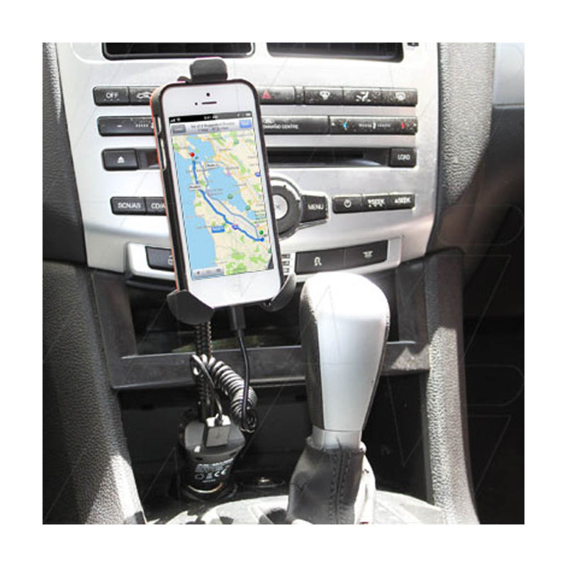 1000-0004 Ansmann Smartphone Car Holder with USB Charger