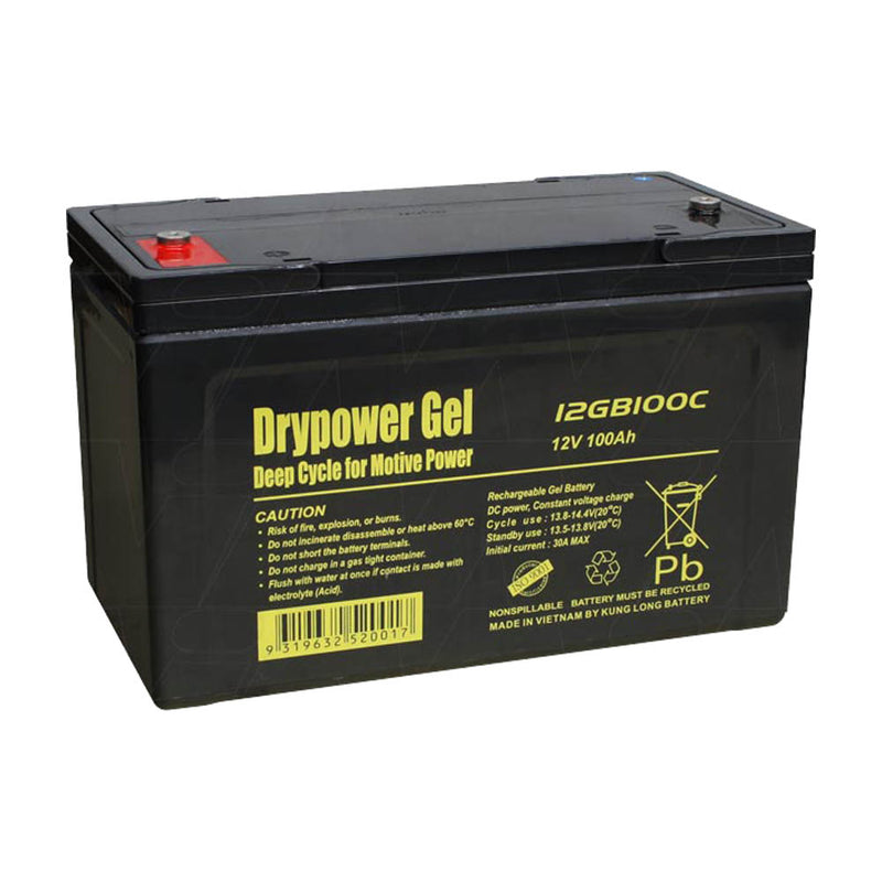 Drypower 12V 100Ah Gel Type SLA Cyclic Battery