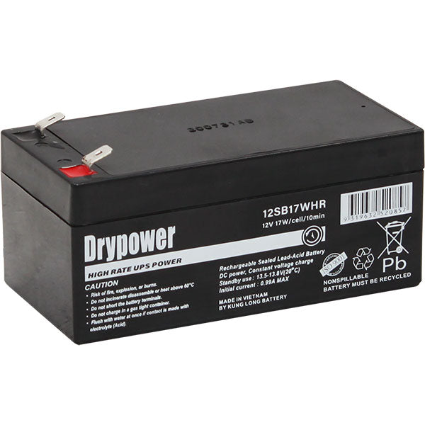 Drypower 12V 17W/Cell (10min) Sealed Lead Acid High Rate Battery for Standby and UPS