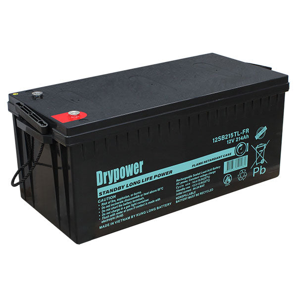 12V 214Ah Drypower Long Life Standby AGM Battery - 10-12 Year Design Life