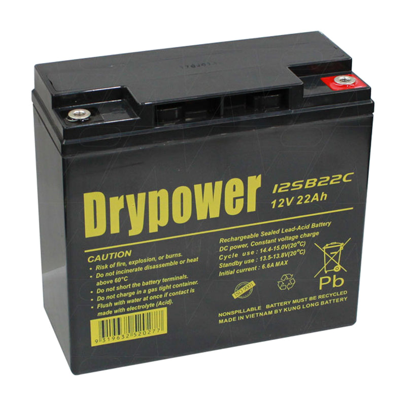 Drypower 12SB22C 12V 22Ah SLA Battery