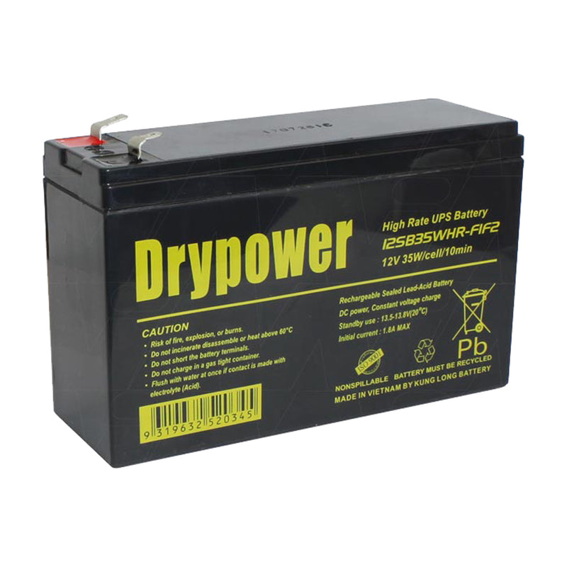 Drypower 12SB35WHR-F1F2 12V 35W (7Ah) SLA Battery (for UPS-Standby)