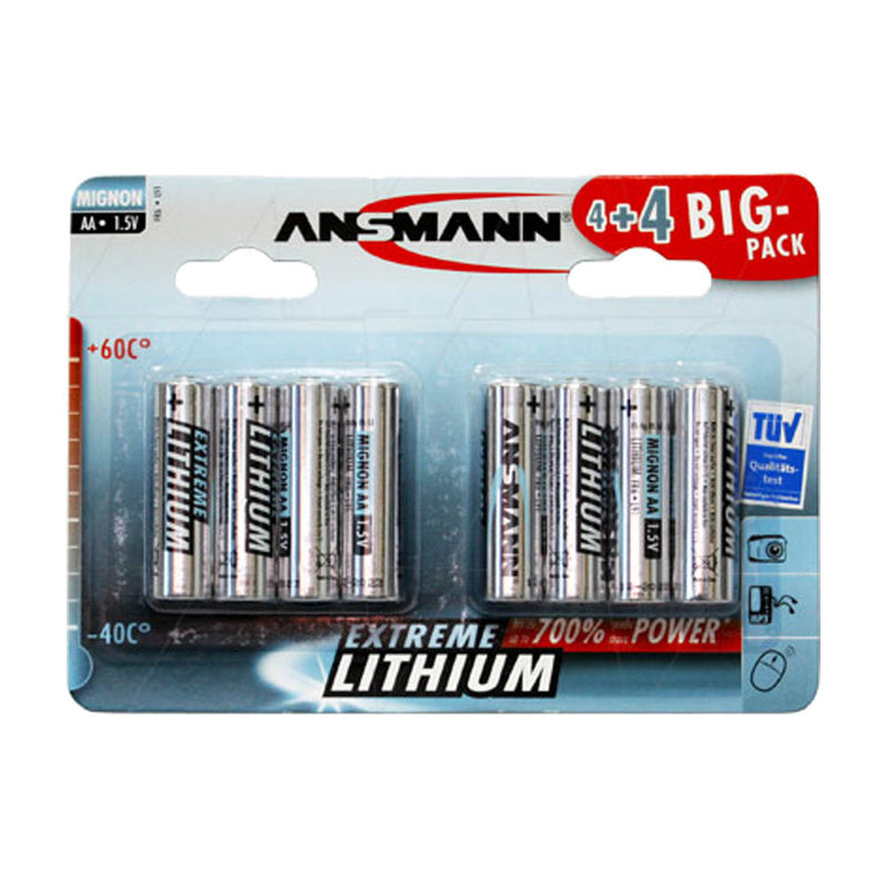 Ansmann 1512-0012-BP8 AA 1.5V Extreme Lithium Blister of 8
