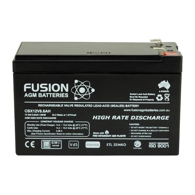 Fusion 12V 8.6Ah CBX12V8.6AH AGM Cyclic VRLA Battery