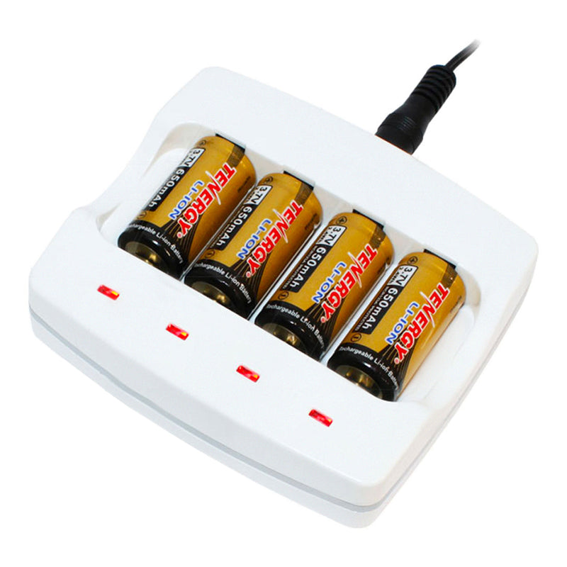 Tenergy 4 cell LiIon 123A 400mA charger w' 4 x 123A battery