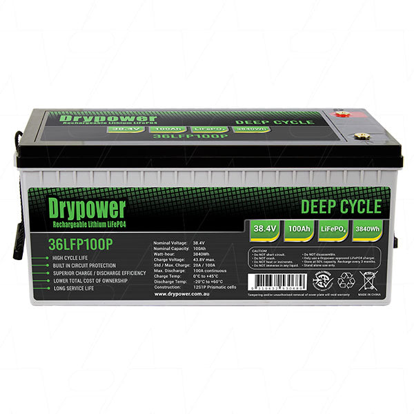 Drypower 38.4V 100Ah Lithium Iron Phosphate (LiFePO4) Rechargeable Lithium Battery - Stand alone use only