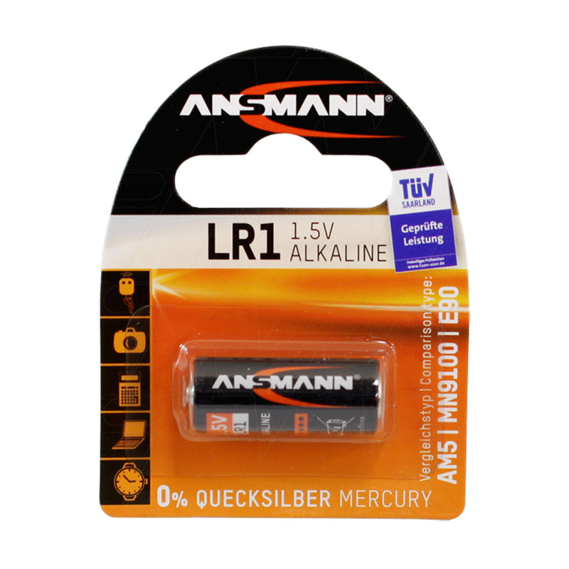 Ansmann LR1 (MN9100, E90, 910A) 1.5V N Size Alkaline Battery