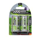 Ansmann D Size 1.2V 5Ah NiMH Raised Button LSD Type 2Pk - Battery Specialists