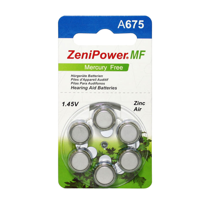 A675 Zenipower hearing aid battery
