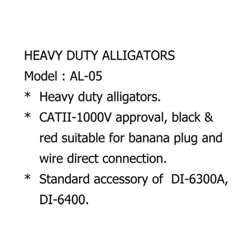 Alligator Clips - Heavy Duty. CatII 1000V Approval