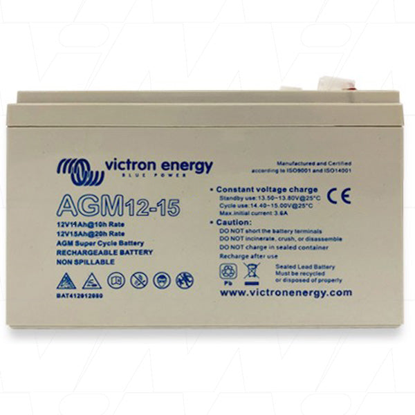 Victron Energy 12V 15Ah SUPER CYCLE Sealed Lead Acid Battery BAT412015080