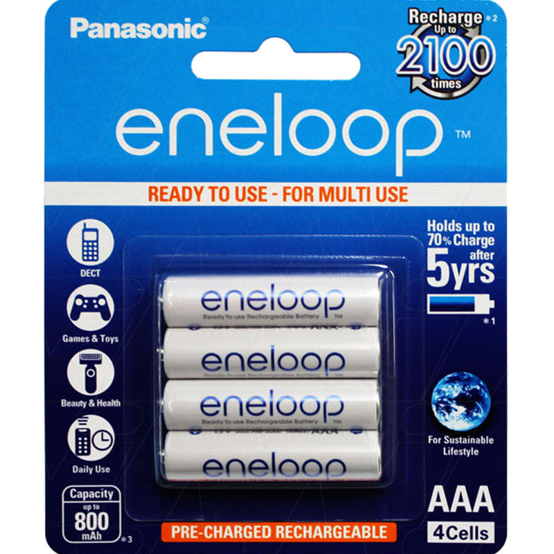Eneloop AAA 'Ready to use' LSD NiMH White batteries 4Pack