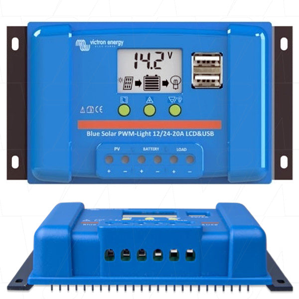 Bluesolar 12V/24V 20A Solar Charge Controller PWM type with LCD+USB SCC010020050