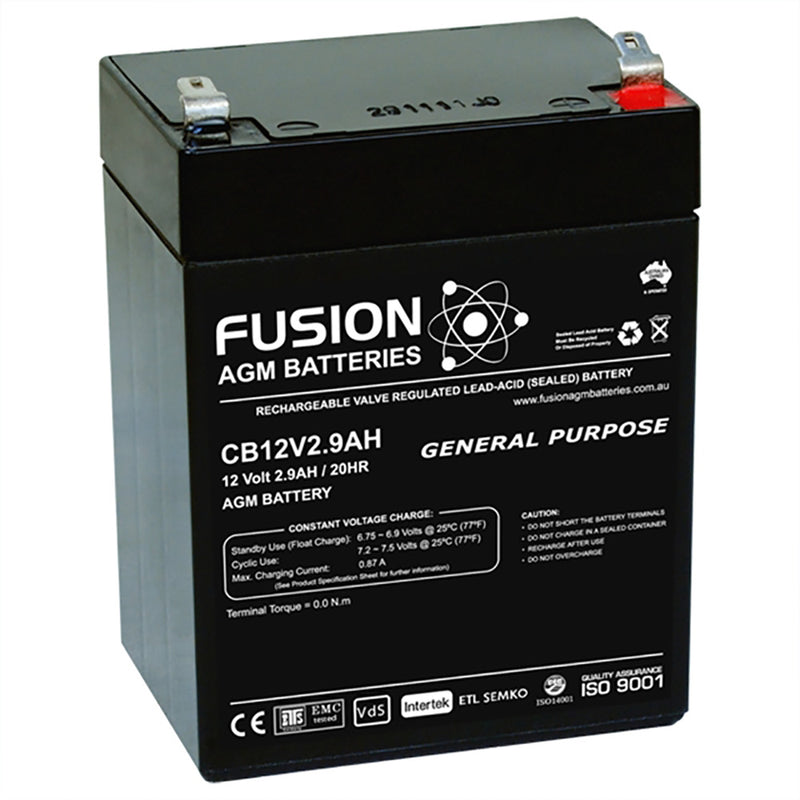 Fusion 12V 2.9Ah General Purpose AGM Battery