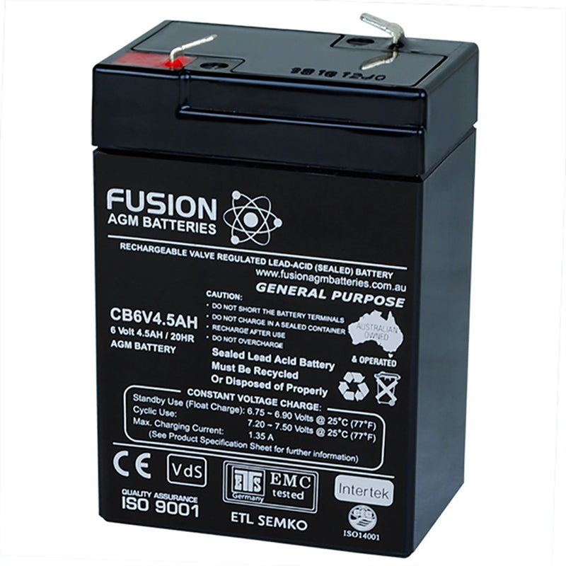 Fusion 6V 4.5Ah General Purpose AGM Battery