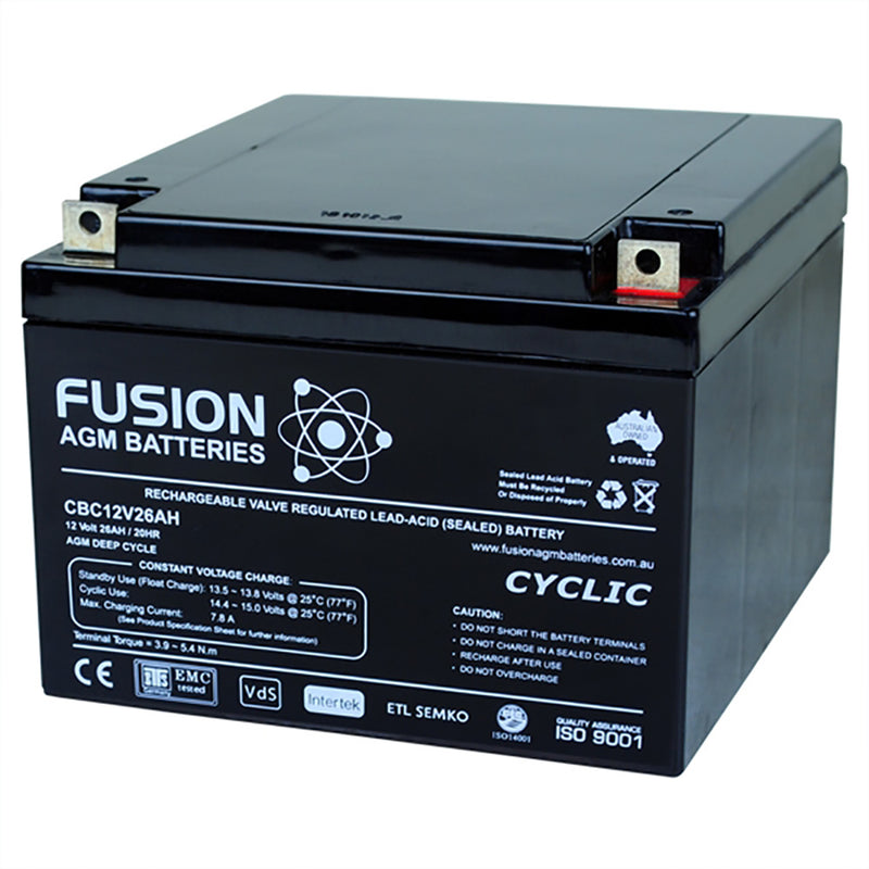 Fusion 12V 26Ah Deep Cycle AGM Battery
