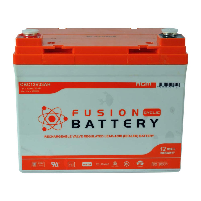 Fusion 12V 33Ah Deep Cycle AGM Battery