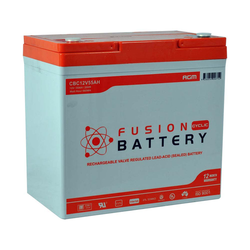 Fusion 12V 55Ah Deep Cycle AGM Battery