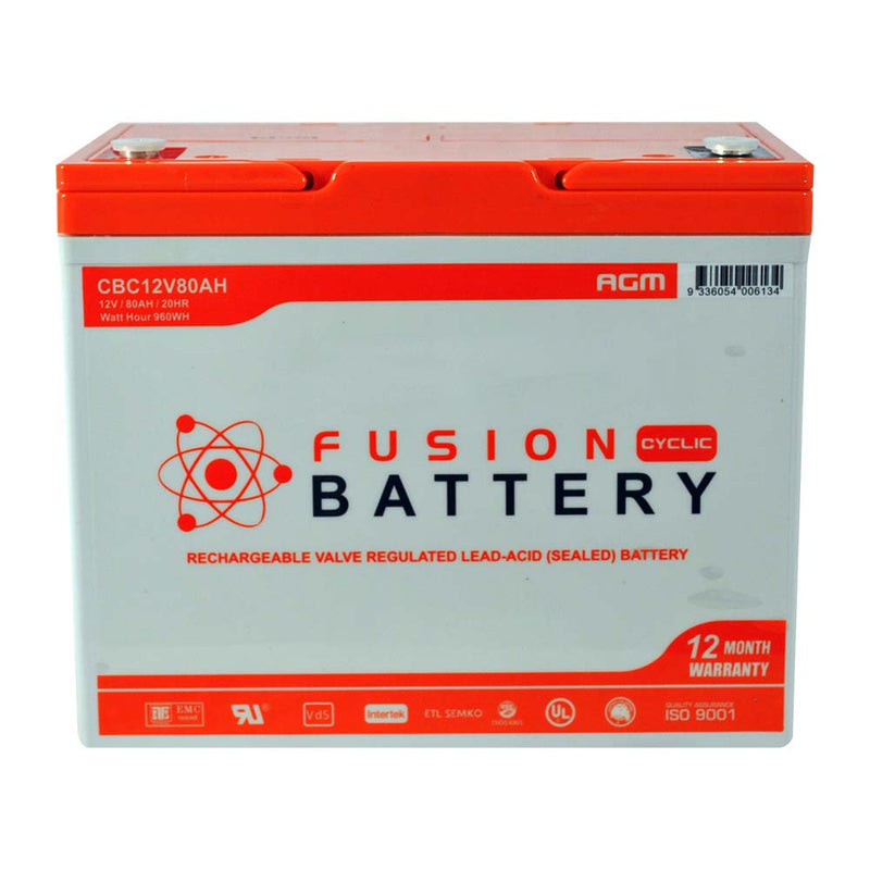 Fusion 12V 80Ah Deep Cycle AGM Battery