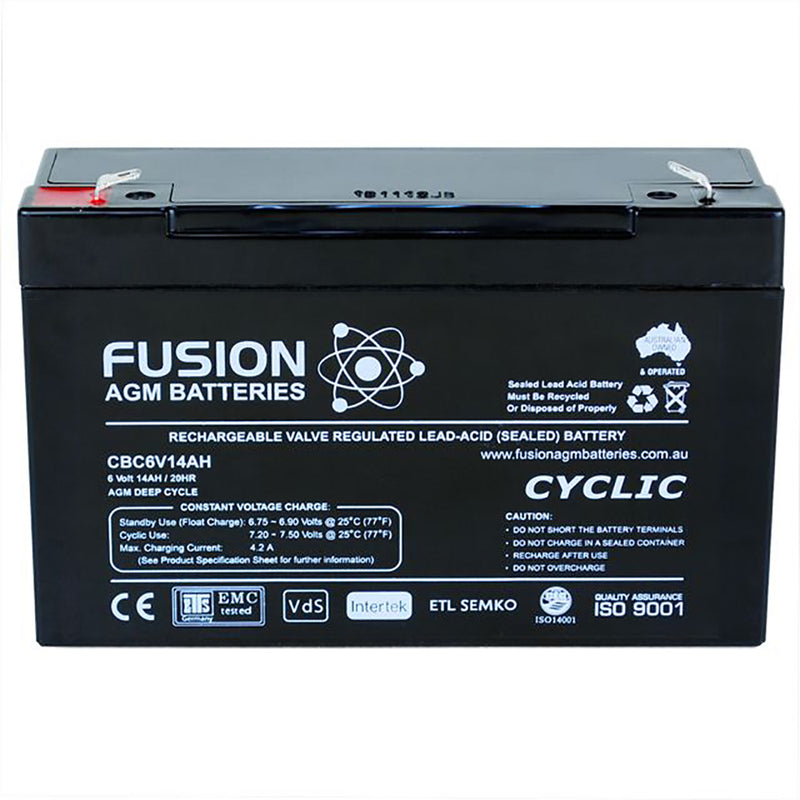 Fusion 6V 14Ah Deep Cycle AGM Battery