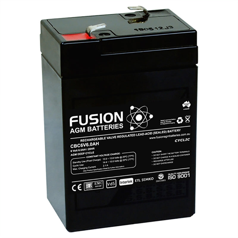 Fusion 6V 6Ah Deep Cycle AGM Battery