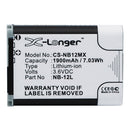 Battery to suit Canon NB-12L 3.6V 1900mAh Li-ion