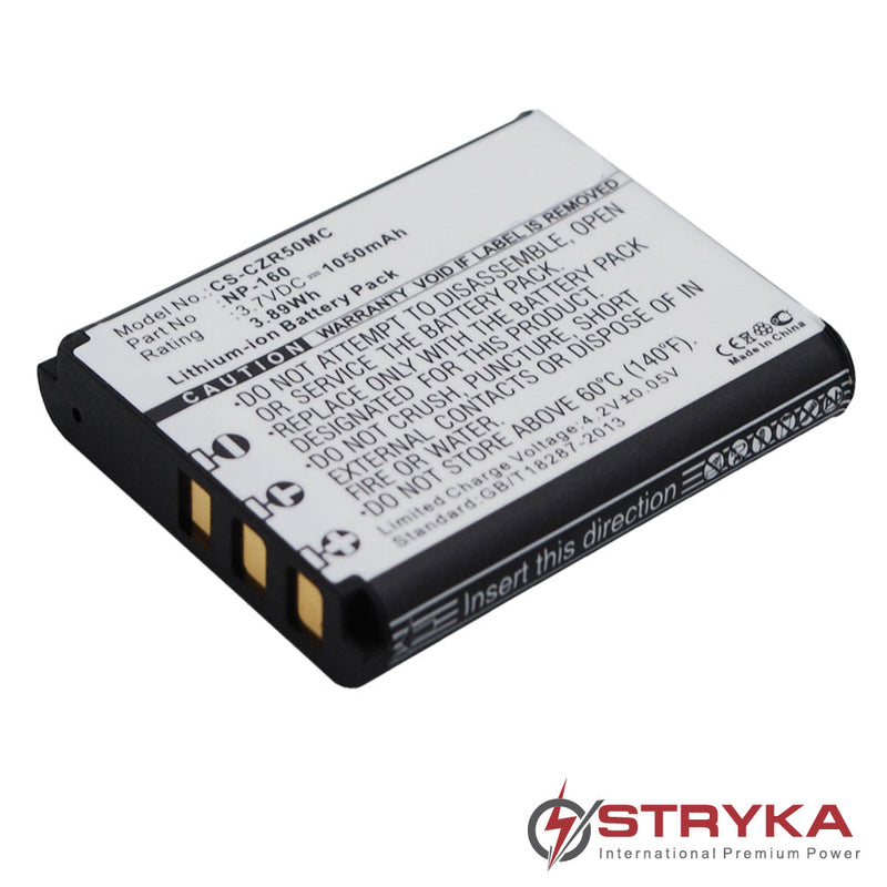 Stryka Battery to suit CASIO NP-160 3.7V 1050mAh Li-ion