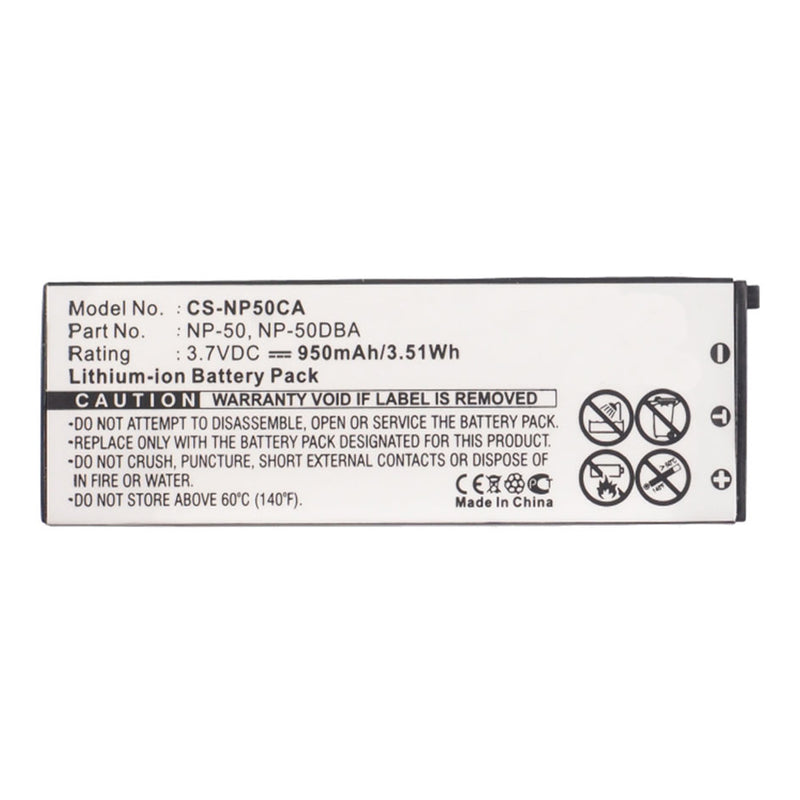 Stryka Battery to suit CASIO NP-50 3.7V 950mAh Li-ion