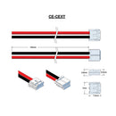 JST Type EHR-2, Leads RED & BLACK=150mm STRIP & TIN.